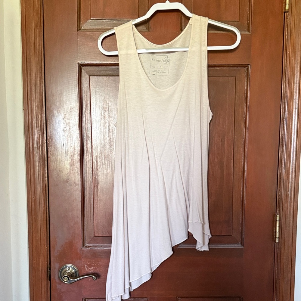 Free People “we the free” baby pink Asymmetrical Tank Top